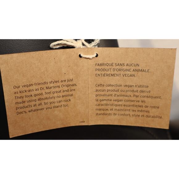NEW Dr Martens Vegan 1460 Bex Mono Black Felix Rub Off Lace Up Boots W7 M6 EU38 - Picture 3 of 9